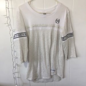 Grey and white PINK henley